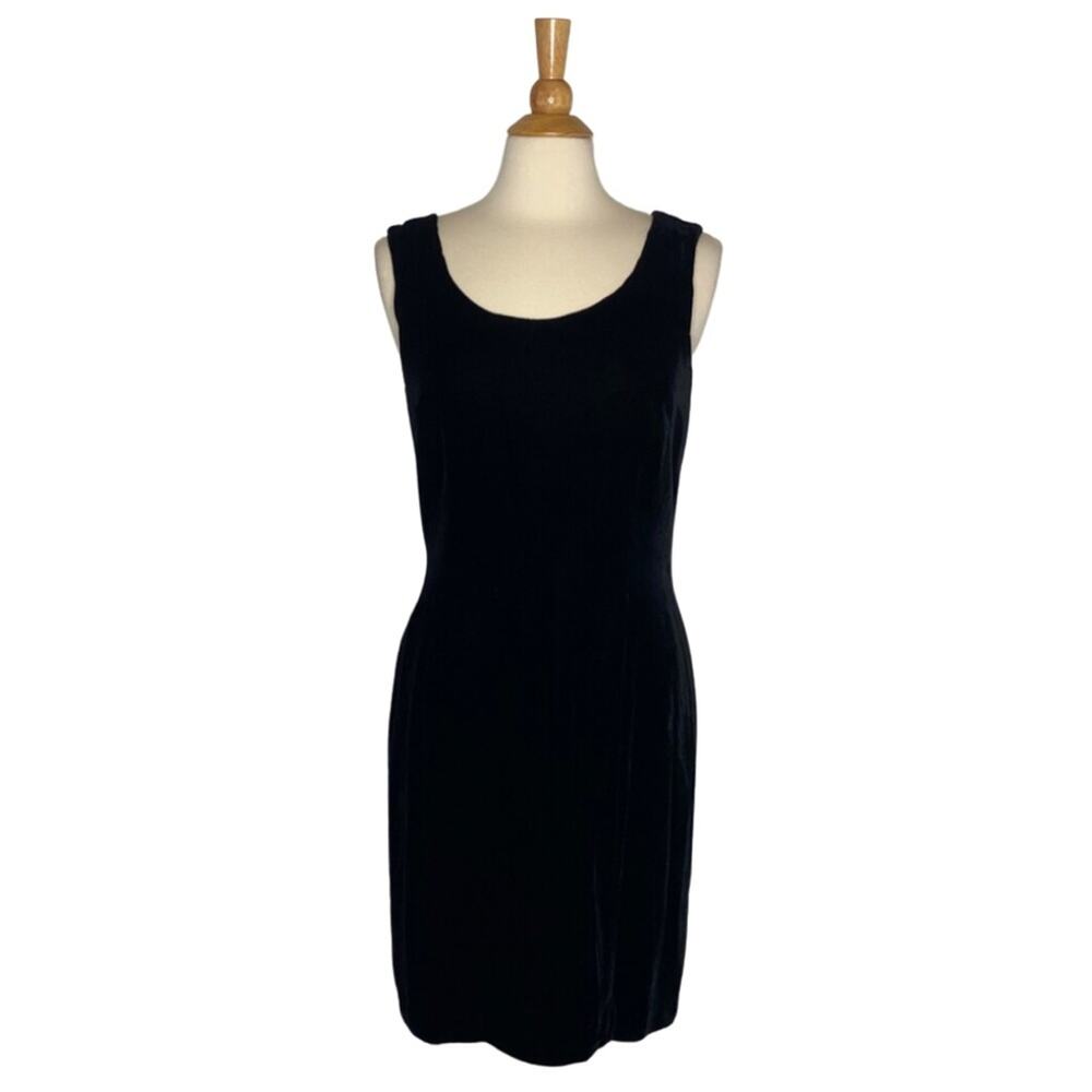 Ellen Tracy Velvet Feeling Silk Blend Mini Dress Bodycon Low Back O2